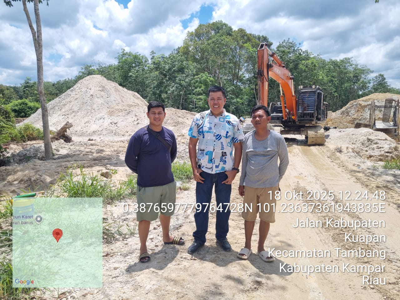 Tindak Lanjuti Berita Miring Galian C, Polsek Tambang Cek Lokasi PT Desha Rafiqzy